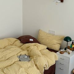 James Striped Bedding Set - Orange