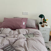 James Striped Bedding Set - Purple