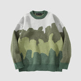 Pullover mit Camouflage-Streifen und Farbverlauf