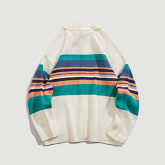 Striped Contrast Knitted Cardigan