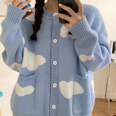 Kawaii Wolken-Strickjacke