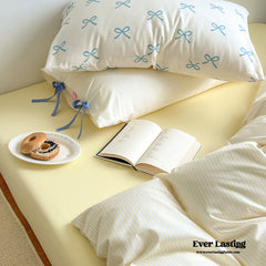 Sweet Bow Striped Bedding Set - Yellow