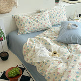 Sweet Floral Bedding Set - Blue