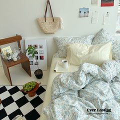 Sweet Floral Bedding Set - Blue Yellow