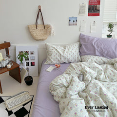 Sweet Floral Bedding Set - Purple Floral