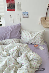 Sweet Floral Bedding Set - Purple Floral