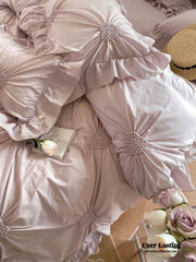 Sweet Heart Embroidered Ruffle Bedding Bundle
