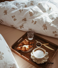Teddy Duvet Cover - White + Beige