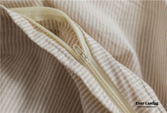 Thin Stripe Bedding Set - Beige