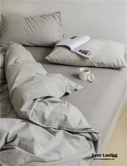 Thin Stripe Bedding Set - Blue