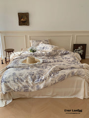 Victorian Inspired Ruffle Bedding Set - Rose Blue