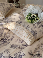Victorian Inspired Ruffle Bedding Set - Rose Blue
