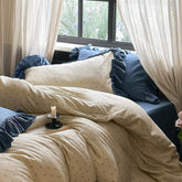 Vivienne Floral Double Gauze Bedding Set - Cobalt Blue