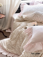 Vivienne Floral Double Gauze Bedding Set - Light Pink