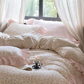 Vivienne Floral Double Gauze Bedding Set - Light Pink