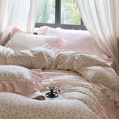 Vivienne Floral Double Gauze Bedding Set - Light Pink