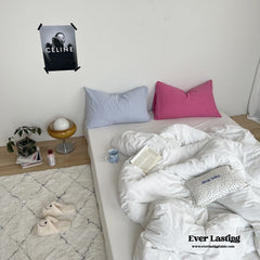 Washed Cotton Bedding Set - White Mixed