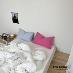 Washed Cotton Bedding Set - White Mixed