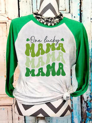 Camiseta con estampado de la suerte de MAMA