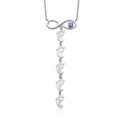 Baby Feet Gem Customized Necklace