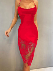 Vestido transparente sin espalda con tirantes