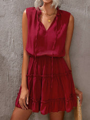 Sleeveless Ruffled High Waist Skirt