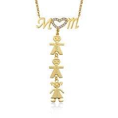 Collar personalizado con diseño familiar MOM