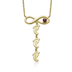 Baby Feet Gem Customized Necklace