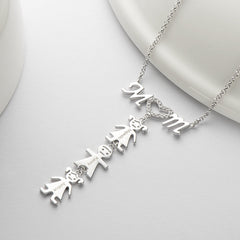 Collar personalizado con diseño familiar MOM