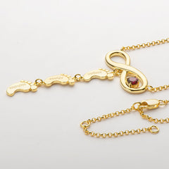Baby Feet Gem Customized Necklace