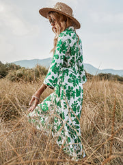 Vestido estampado con cordones