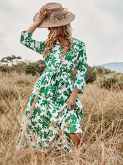 Vestido estampado con cordones