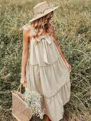 Vestido informal con lazo y pastel