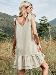 Backless V-neck Women's Dress