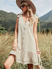 Backless V-neck Women's Dress