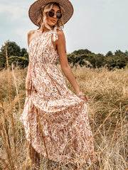 Vestido estampado con vuelo para mujer