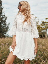 White Cutout Loose Dress