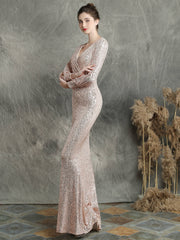 Elegantes langärmliges Abendkleid