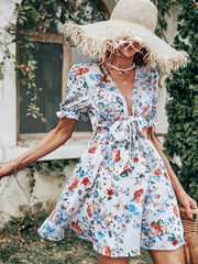 Vestido con estampado de cintura