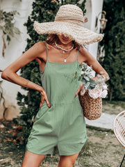 Mono sin mangas con espalda abierta y cintura alta para mujer