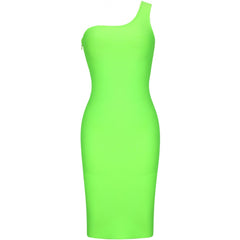 Vestido asimétrico de un solo hombro, sin mangas y con vendaje por encima de la rodilla PF19109