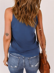 U.S. Letter Print Camisole Cutout Neck Vest