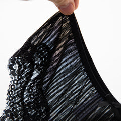 Conjunto de 5 bragas de malla con ribete de encaje