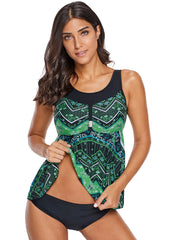 Tankini-Badeoberteil mit Rock und lebendigem Druck