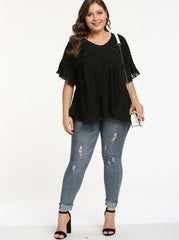 Summer New Solid Color Round Neck