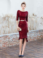 Vestido de banquete ajustado de longitud media