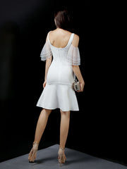 V-neck short evening dress