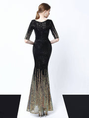 Vestido de noche largo, fino y elegante.