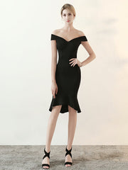 Vestido de noche sexy de un solo hombro y largo medio