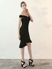 Vestido de noche sexy de un solo hombro y largo medio